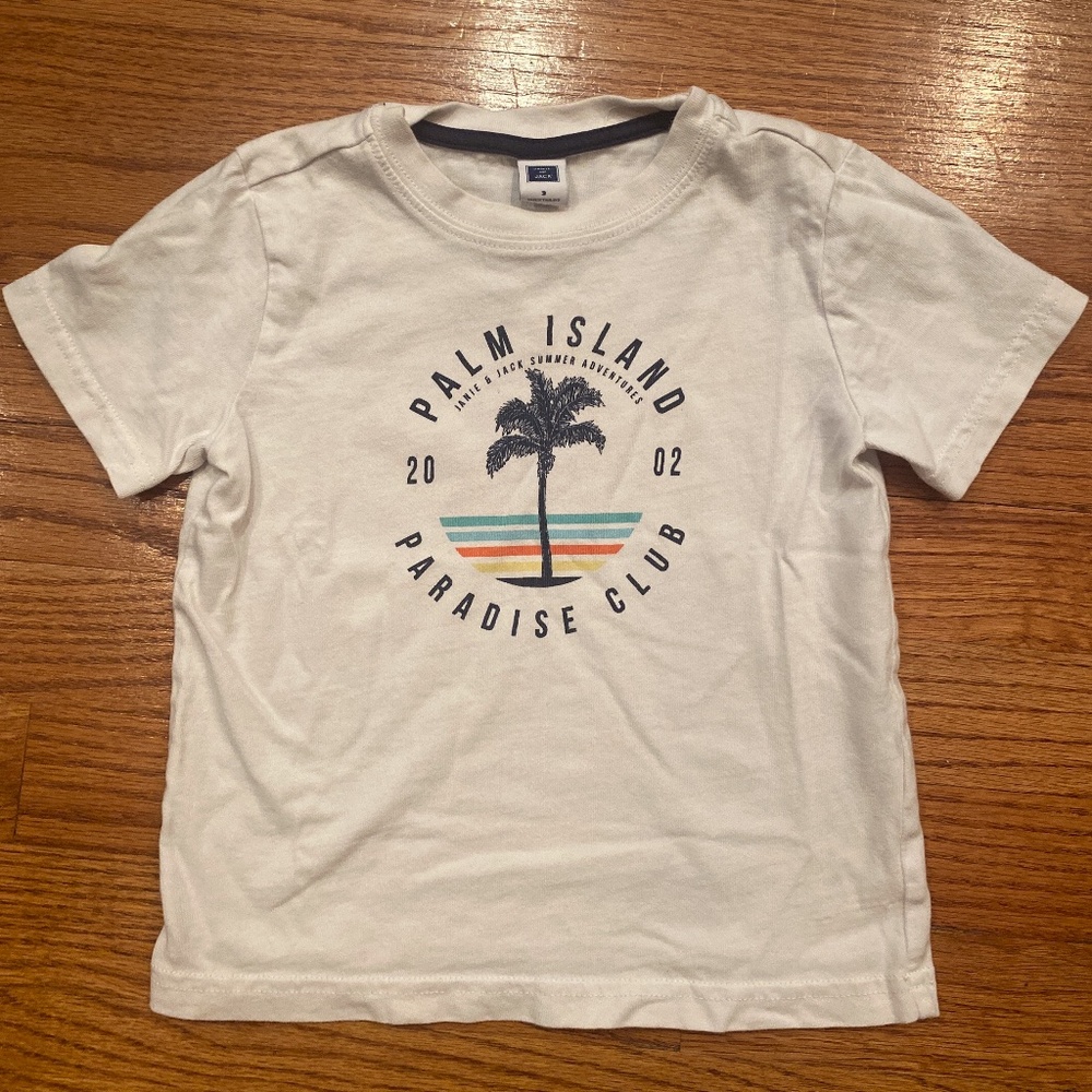 Janie & Jack White T-Shirt Palm Island Paradise 3